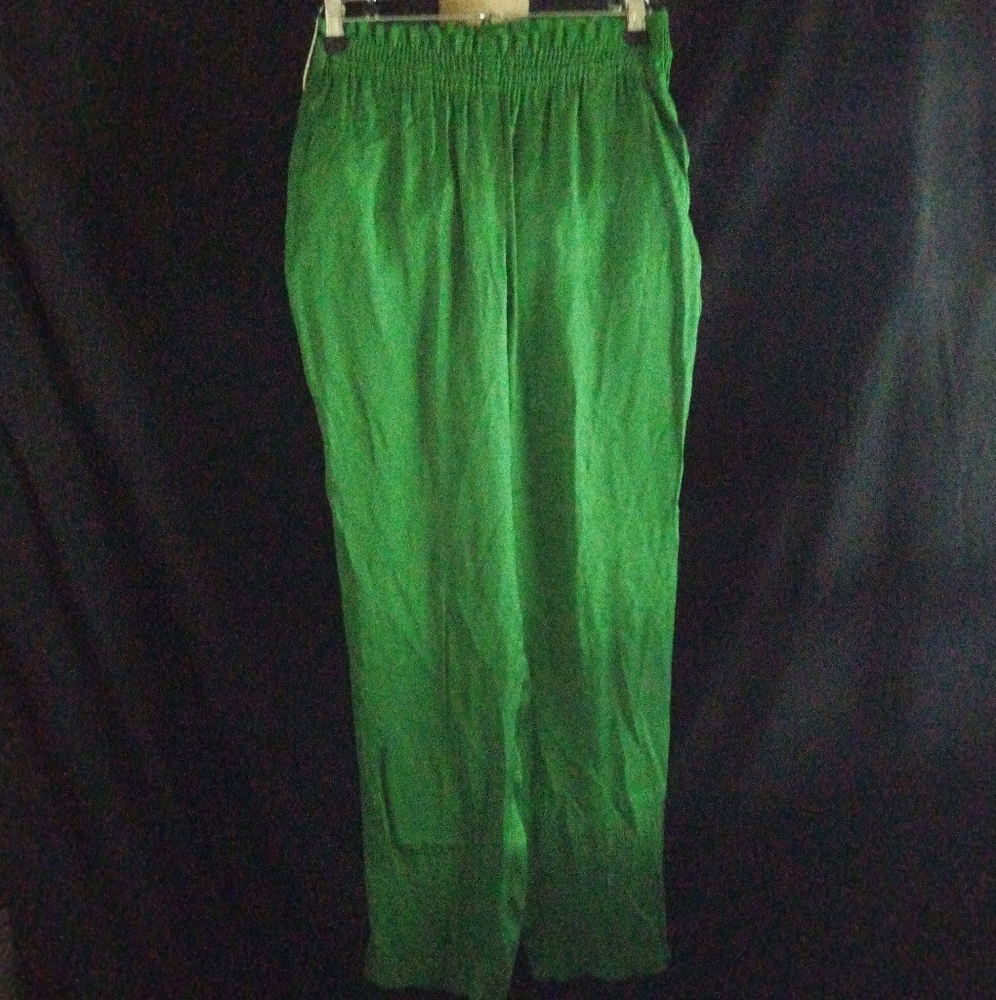 Massimo Dutti Shiny Green Pants